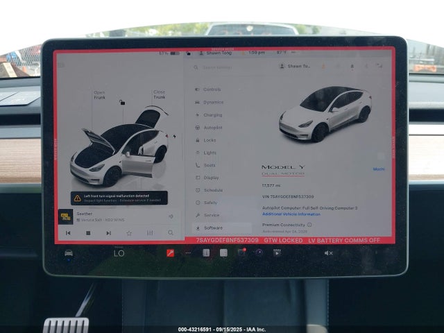 2022 TESLA MODEL Y 7SAYGDEF8NF537309 Photo 6