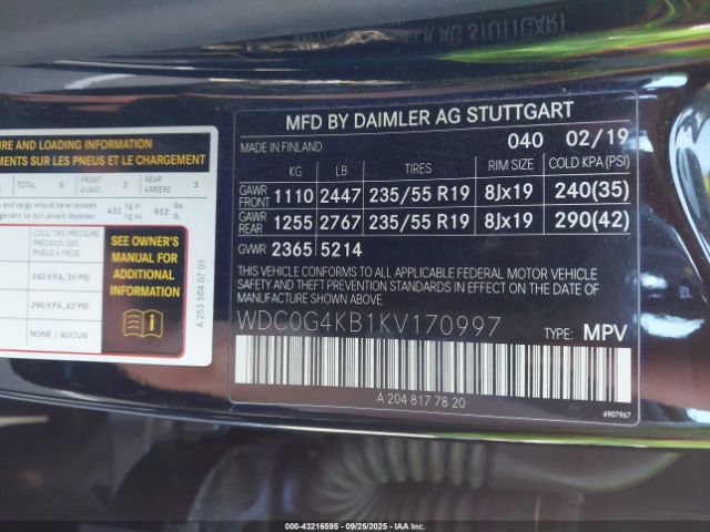 2019 MERCEDES-BENZ GLC 300 WDC0G4KB1KV170997 Photo 8