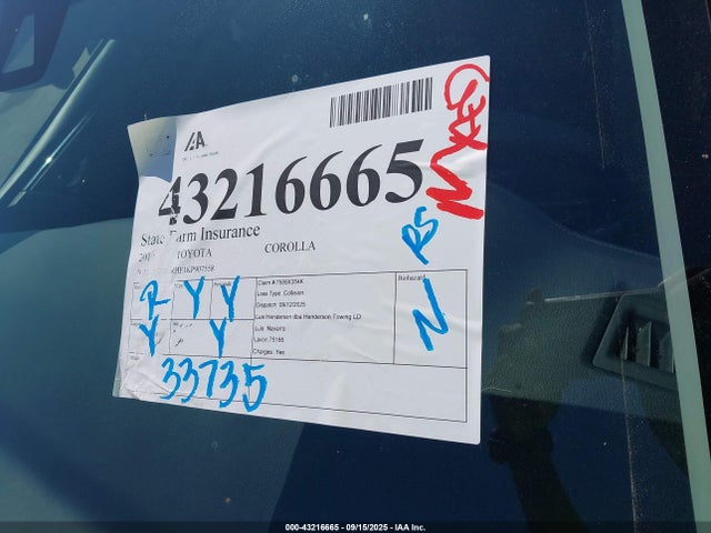 5YFBURHE1KP907558 Toyota 2zr-fe