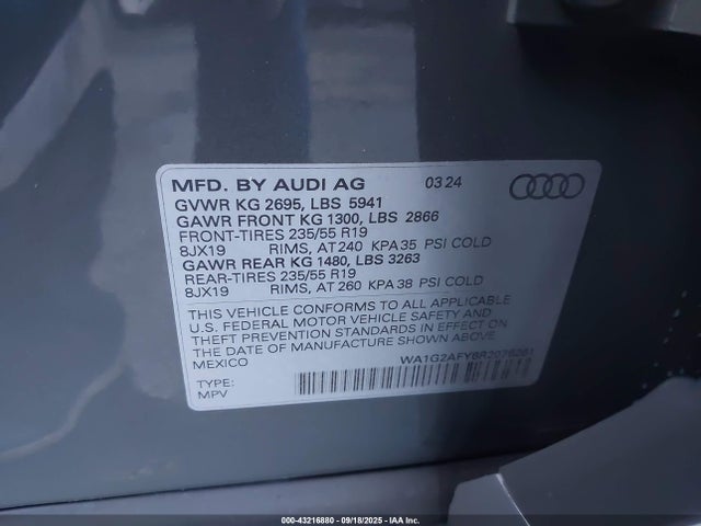 2024 AUDI Q5 WA1G2AFY6R2076281 Photo 8
