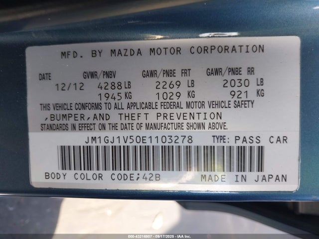 JM1GJ1V50E1103278 Mazda py