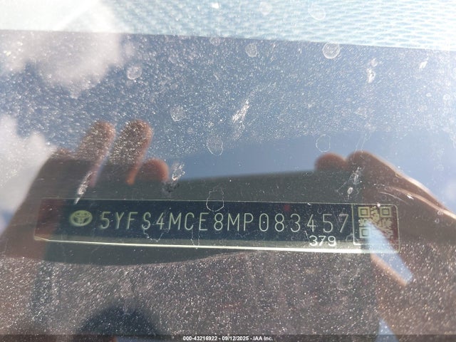 Aukcja sprzedaży 2021 Toyota Corolla Se, vin: 5YFS4MCE8MP083457, numer aukcji: 43216922