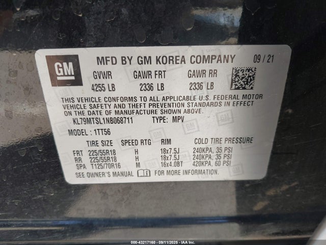 KL79MTSL1NB068711 Chevrolet l3t - l3, sidi, vvt, alum
