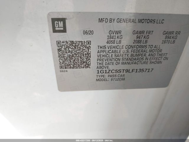 2020 CHEVROLET MALIBU 1G1ZC5ST9LF135717 Photo 8