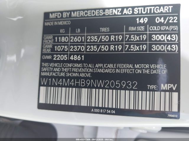 2022 MERCEDES-BENZ GLB 250 W1N4M4HB9NW205932 Photo 8