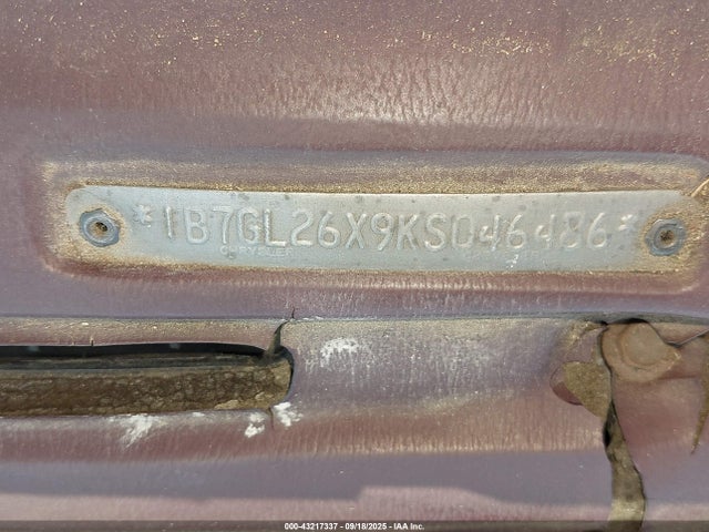 1989 DODGE DAKOTA 1B7GL26X9KS046486 Photo 8