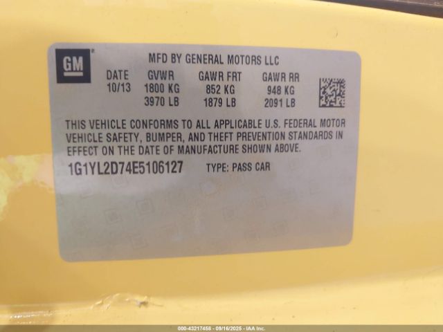 2014 CHEVROLET CORVETTE STINGRAY 1G1YL2D74E5106127 Photo 8