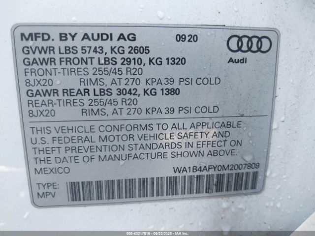 2021 AUDI SQ5 WA1B4AFY0M2007809 Photo 8