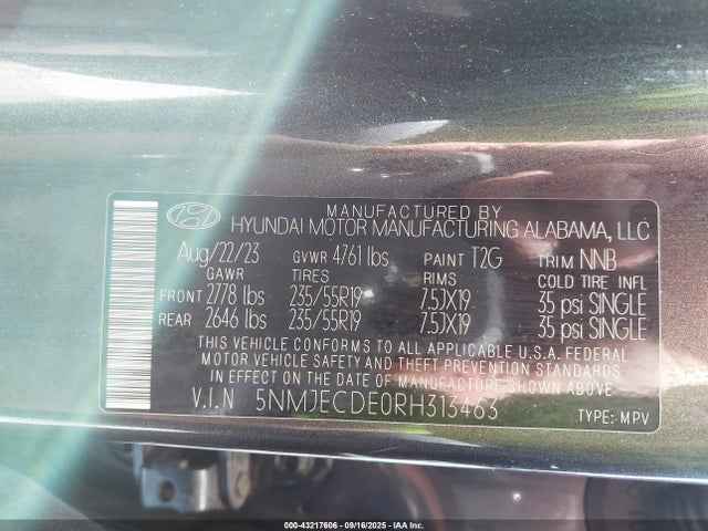 Hyundai gdi theta iii 2024 5NMJECDE0RH313463 Image 9