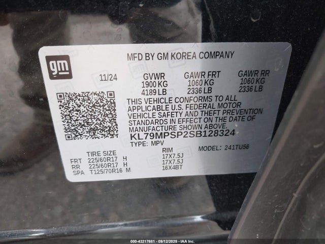 KL79MPSP2SB128324 Chevrolet lbp