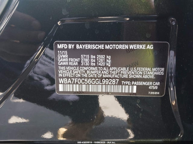 WBA7F0C56GGL99287 BMW 750i