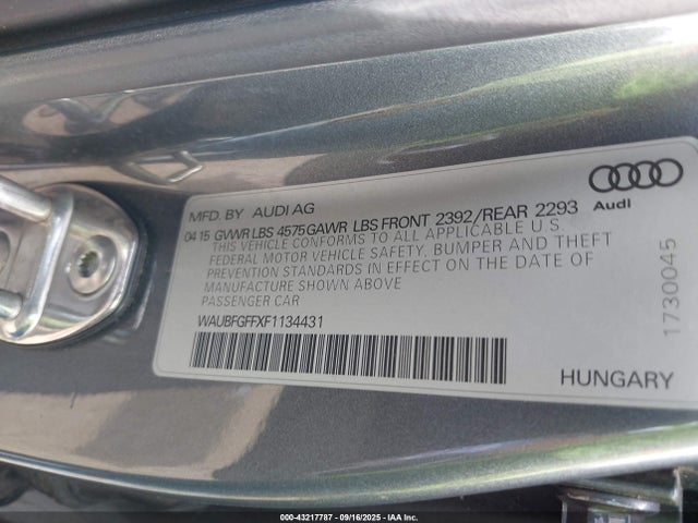 Audi S3 2015 WAUBFGFFXF1134431 Image 9