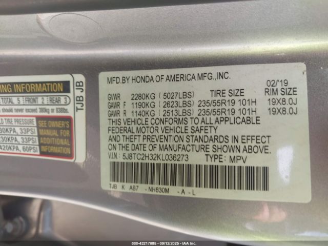 2019 ACURA RDX 5J8TC2H32KL036273 Photo 8