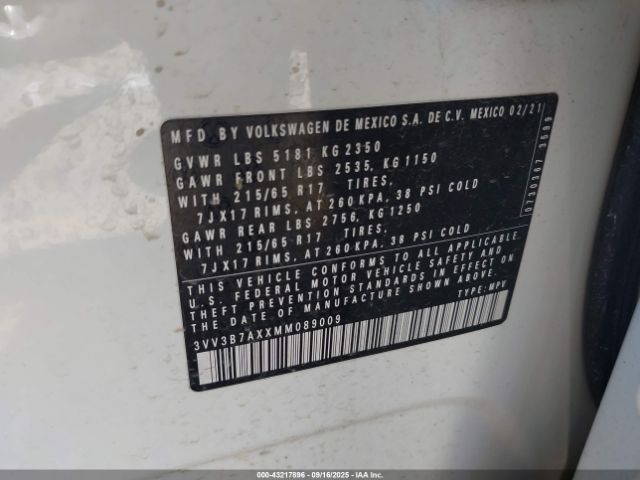 2021 VOLKSWAGEN TIGUAN 3VV3B7AXXMM089009 Photo 8