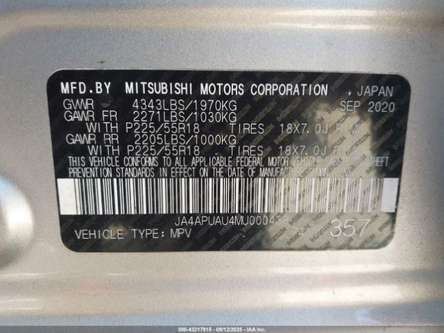 2021 MITSUBISHI OUTLANDER SPORT JA4APUAU4MU000438 Photo 8