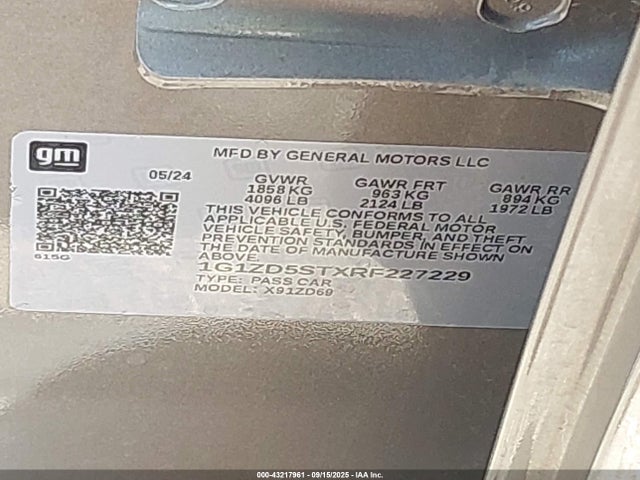 1G1ZD5STXRF227229 Chevrolet lfv