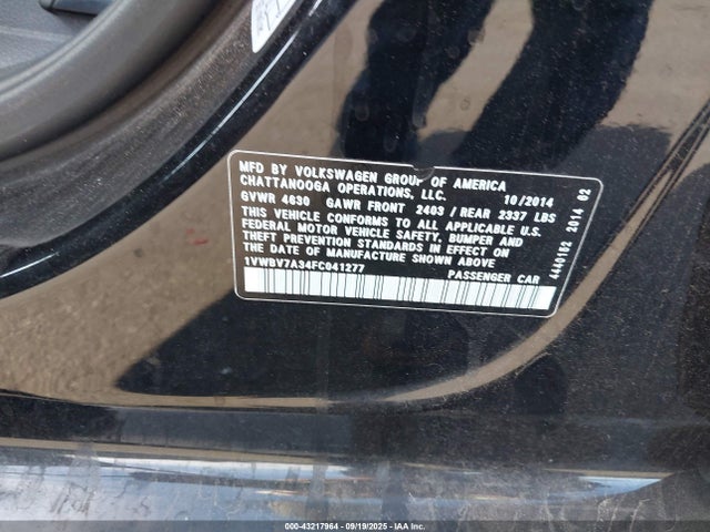 Volkswagen Passat 2015 1VWBV7A34FC041277 Image 9