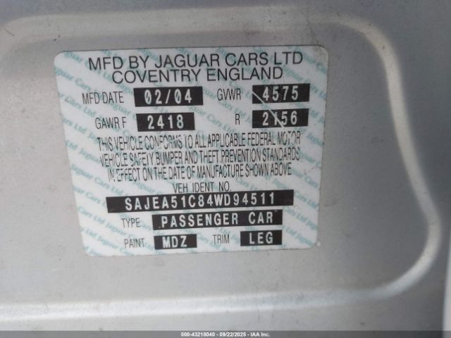 2004 JAGUAR X-TYPE SAJEA51C84WD94511 Photo 8