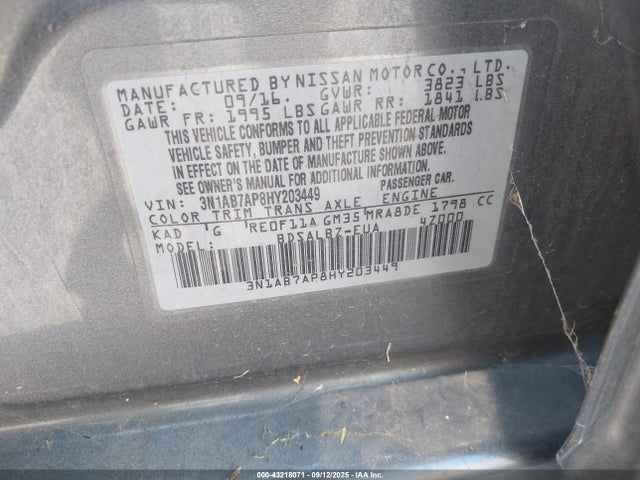 3N1AB7AP8HY203449 Nissan 2017