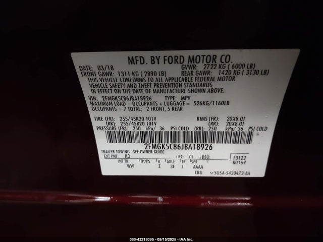 Ford Flex 2018 2FMGK5C86JBA18926 Image 9
