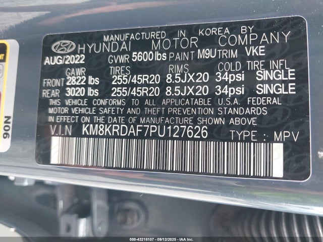 KM8KRDAF7PU127626 Hyundai 2023