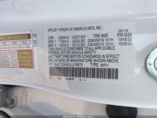 5J8TC2H53LL016679 Acura k20c4