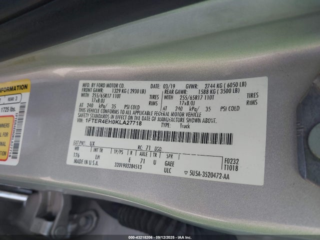 1FTER4EH0KLA27718 Ford 2019