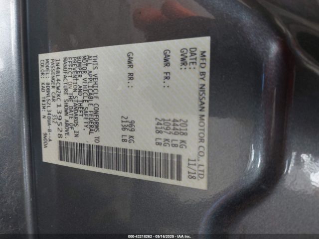 2019 NISSAN ALTIMA 1N4BL4CW2KC139528 Photo 8