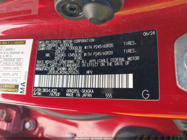 2024 TOYOTA 4RUNNER JTEKU5JR2R6292635 Photo 8