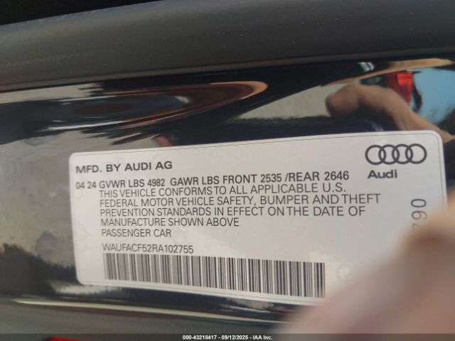 2024 AUDI A5 SPORTBACK WAUFACF52RA102755 Photo 8