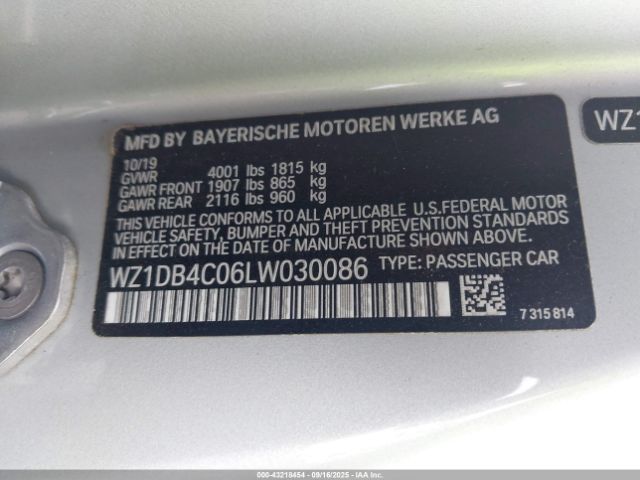 2020 TOYOTA GR SUPRA WZ1DB4C06LW030086 Photo 8