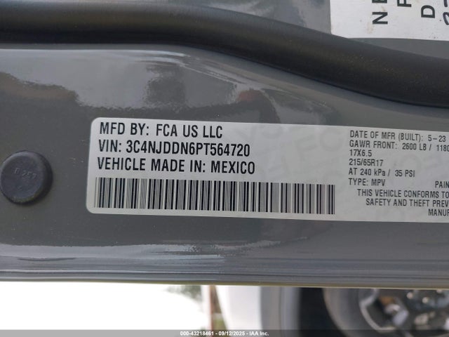 3C4NJDDN6PT564720 Jeep Compass