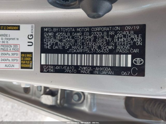2020 TOYOTA PRIUS PRIME JTDKARFP5L3136433 Photo 8