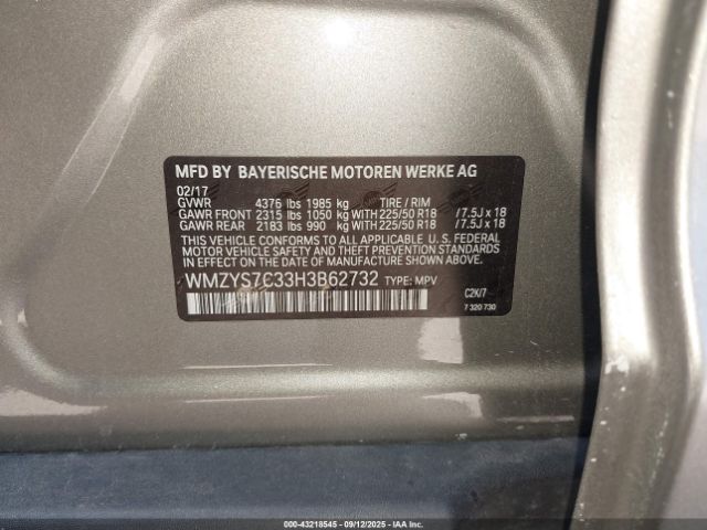 2017 MINI COUNTRYMAN WMZYS7C33H3B62732 Photo 8