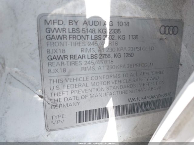 2015 AUDI ALLROAD WA1UFAFLXFA050876 Photo 8