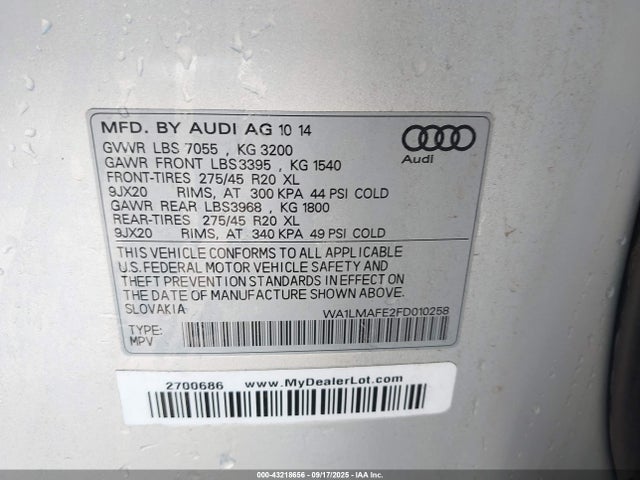 2015 AUDI Q7 WA1LMAFE2FD010258 Photo 8