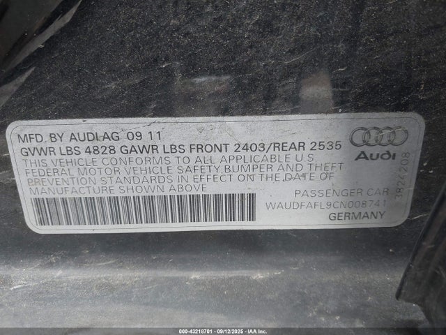 2012 AUDI A4 WAUDFAFL9CN008741 Photo 8
