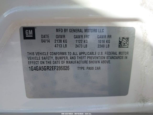 1G4GA5GR2EF286026 Buick luk - di, alum, bas, ecotec