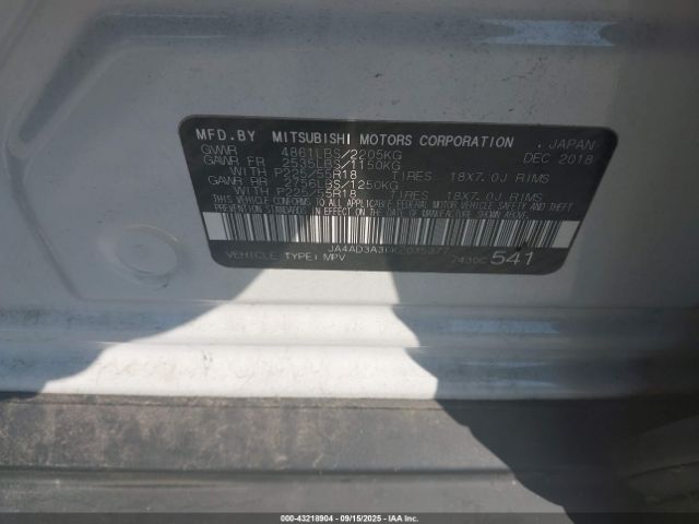 2019 MITSUBISHI OUTLANDER JA4AD3A36KZ035377 Photo 8