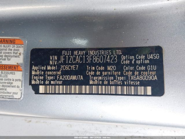 2015 SUBARU BRZ JF1ZCAC13F8607423 Photo 8