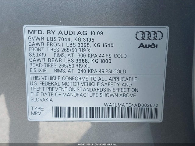 2010 AUDI Q7 WA1LMAFE4AD002672 Photo 8