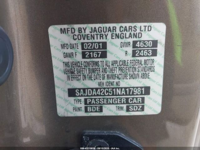 2001 JAGUAR XK8 SAJDA42C51NA17981 Photo 8