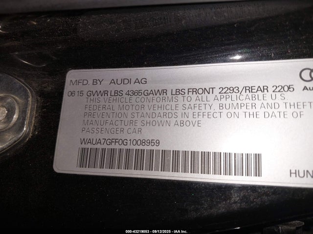 2016 AUDI A3 WAUA7GFF0G1008959 Photo 8