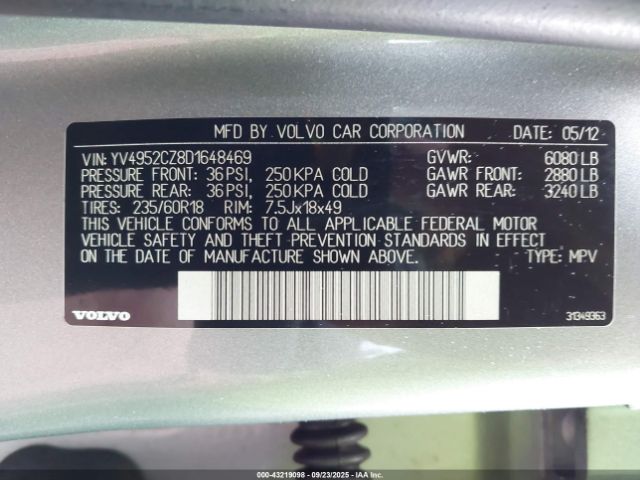 2013 VOLVO XC90 YV4952CZ8D1648469 Photo 8