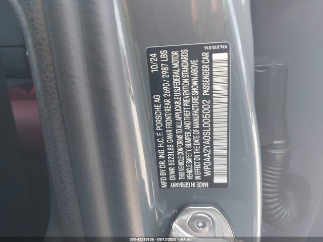 2025 PORSCHE PANAMERA WP0AA2YA0SL005002 Photo 8