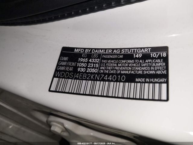 2019 MERCEDES-BENZ CLA 250 WDDSJ4EB2KN744010 Photo 8