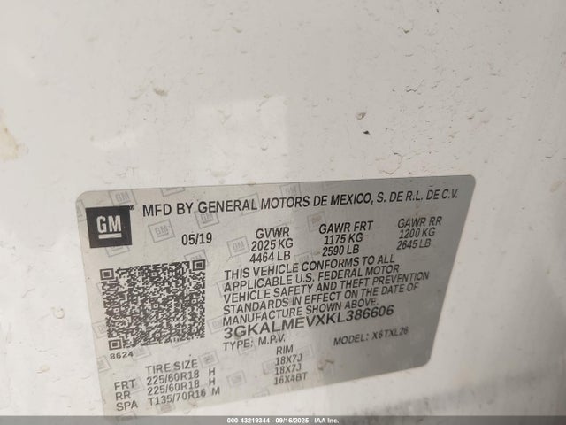 3GKALMEVXKL386606 GMC lyx - direct injection, vvt, fgt, turbo, alum, gen 1