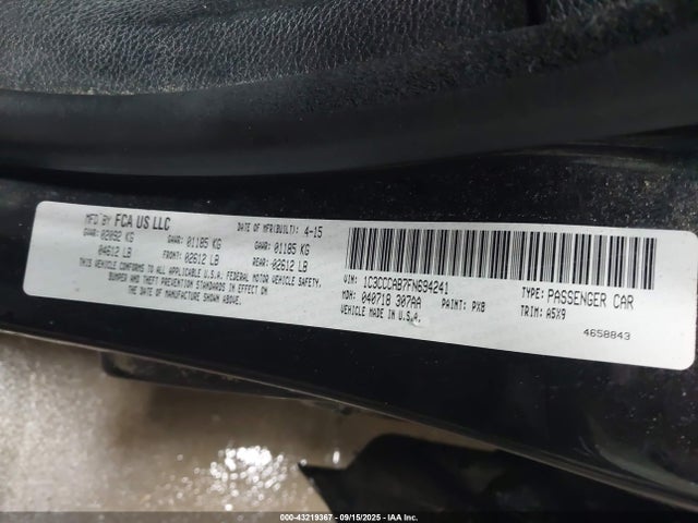 Chrysler 200 2015 1C3CCCAB7FN694241 Image 9