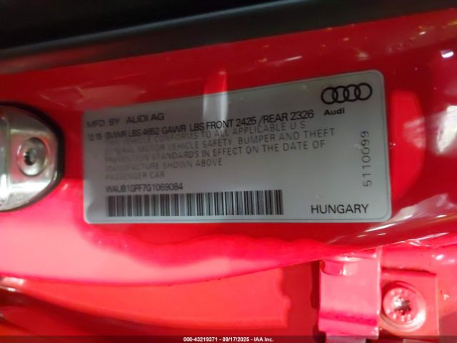 2016 AUDI S3 WAUB1GFF7G1069084 Photo 8