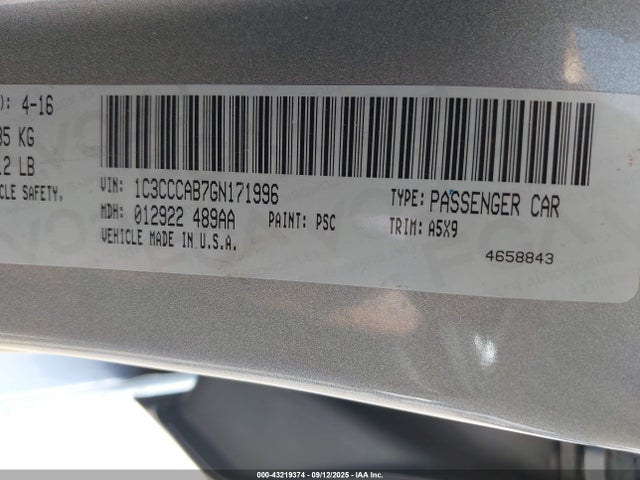 Chrysler 2016 2016 1C3CCCAB7GN171996 Image 9